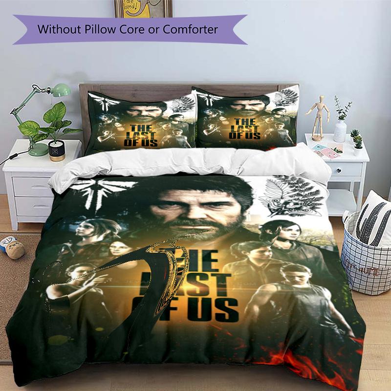 3pcs The Last of Us Bedding Set Duvet Cover Closure Includes 1 Duvet Cover & 2 Pillowcases, Soft and Comfortable for All Seasons.