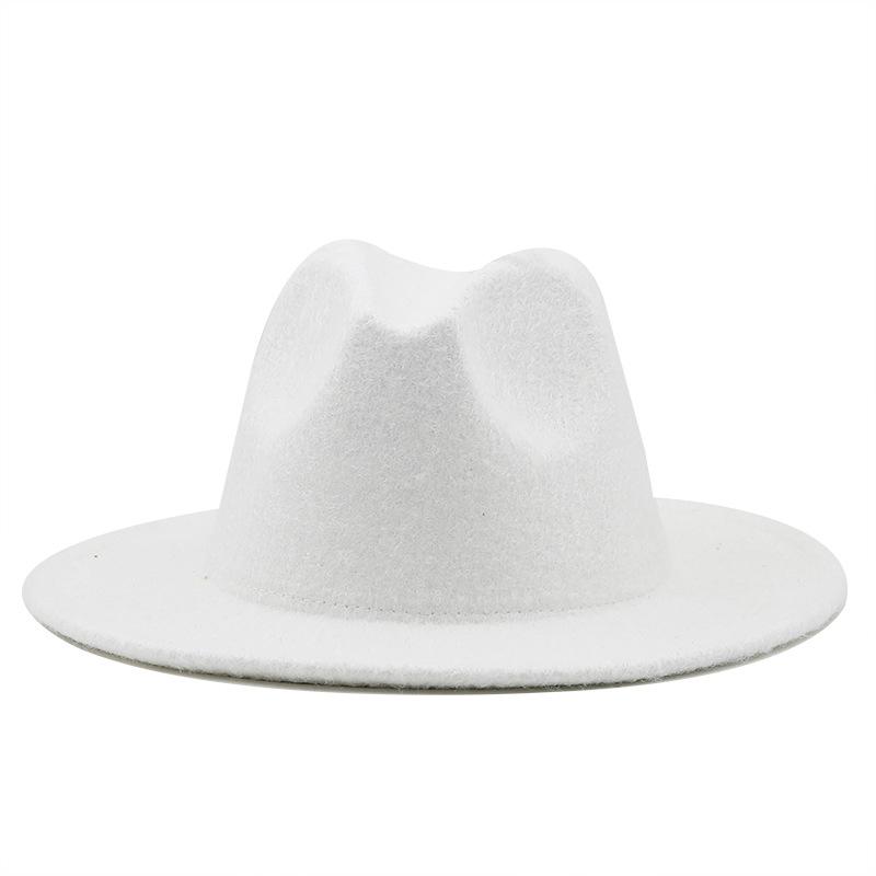 

Новые шляпы-федоры из искусственного меха ягненка для женщин, зимняя уличная теплая валяная шляпа, панама, церковная мужская джазовая шляпа 56-58cm