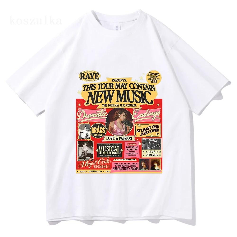 Raye 2026 Tour Globale Magliette Mercah Donna Uomo Moda Cotone Estiva Nuova Maglietta Morbida Streetwear Y2K Oversize Harajuku Top Casual