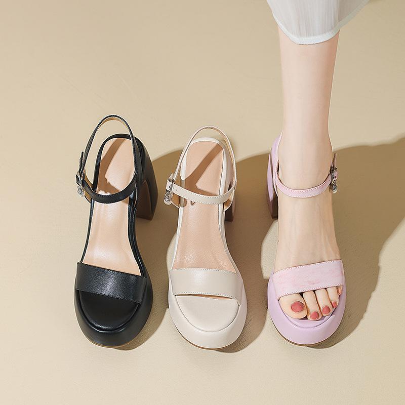 11.5CM super high heel thick sole thin temperament sandals lady style fashion versatile open toe word with high heels women's shoes