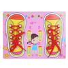Brinquedo de Aprender a Amarrar Sapatos Madeira Vestir Bebê Brinquedo Educativo Presente para Bebê