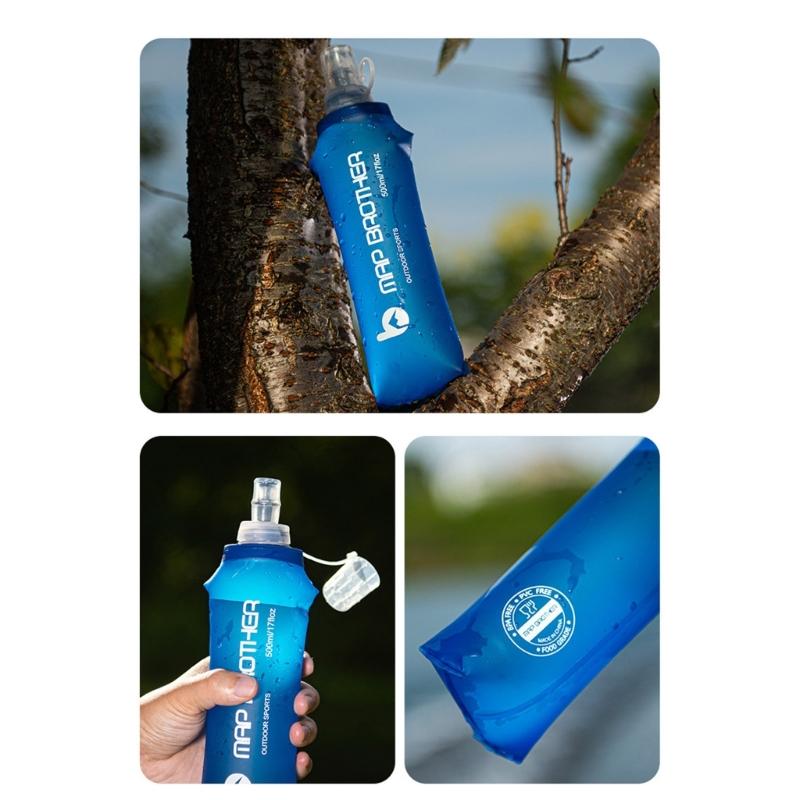 Collapsible Outdoor Water Bag TPU Soft Flask Water Bottle Hydrations Pack for Running Hiking Cycling Climbing Durable
