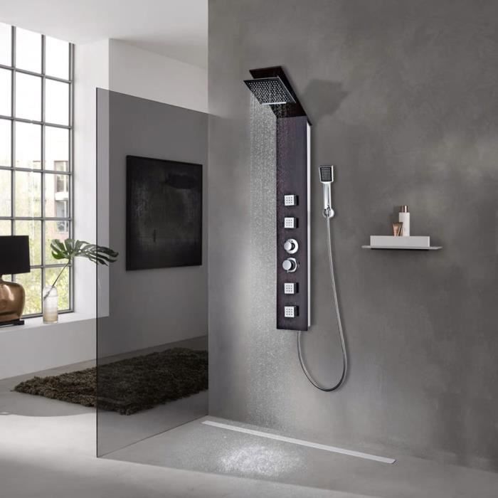 VidaXL Système de panneau de douche Verre Marron