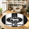 Round Rug Custom NameDerby County Pattern Non Slip Carpet Home Floor Decor