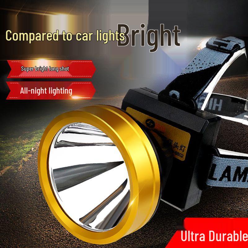 Rechargeable Super Bright LED Headlamp - Waterproof, Long-Throw, Lithium Battery for Mining and Fishing