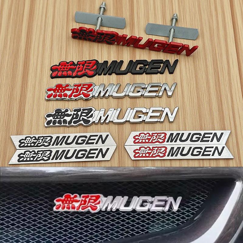 3D Metal Letters Mugen Emblem Car Front Grille Logo Rear Trunk Sticker Fender Side Badge for Auto Exterior Accessories