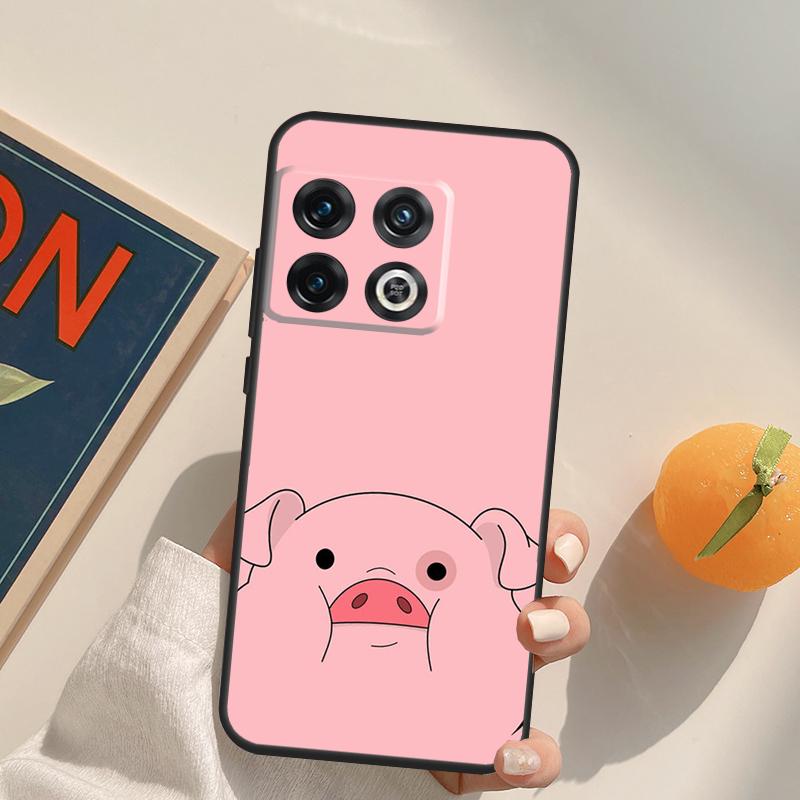 Cartoon Pig Case For OnePlus 13R 12R 10R 13T 10T 11 12 13 15 OnePlus Nord 5 CE 2 3 4 Lite N20 N30 Cover