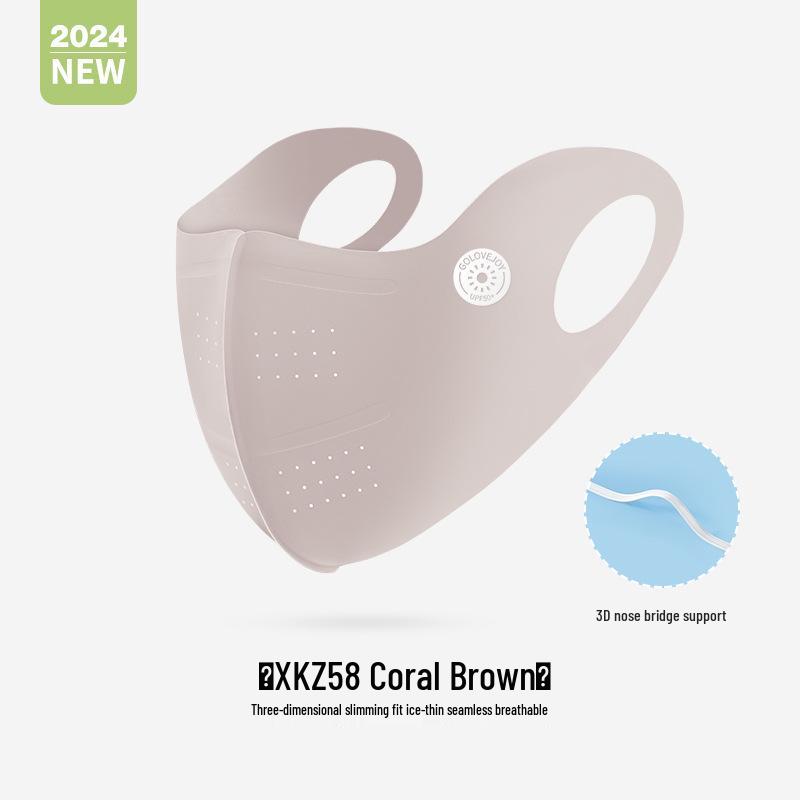 Gudeng Women's Ice Silk Sunscreen Mask: Breathable, UV-Protection, Summer Blush Face Mask with Eye Corner Protection (XKZ42)