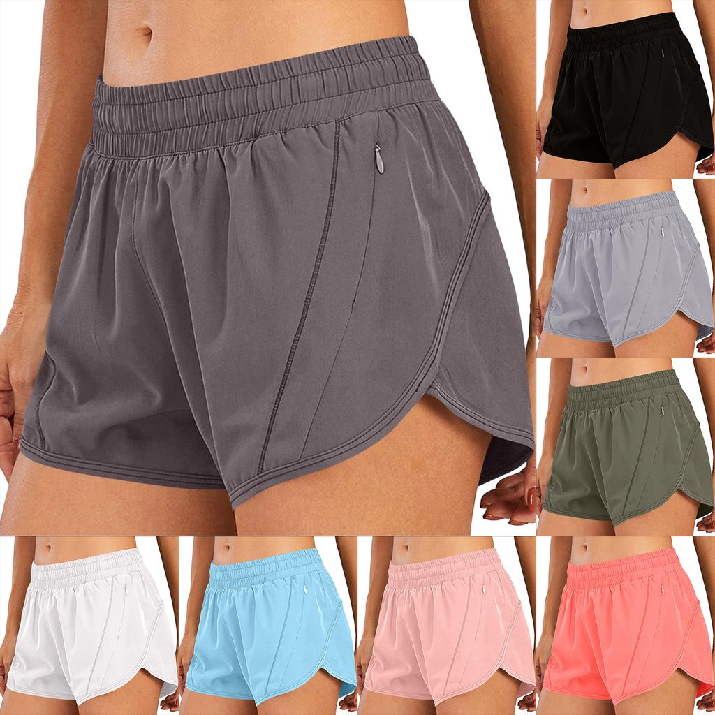 Women Running Shorts Quick Dry Lightweight Athletic Shorts with Zipper Pocket for Fitness Training Outdoor Activities