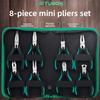 Damaly, Mini Pliers, Set of Pointed Nose Pliers, 5 Inch Curved Nose Pliers, Oblique Mouth Pliers, Hand Pliers Set Bagged