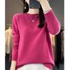 Women's Seamless Wool Cashmere Pullover Sweater - Round Neck, Loose Fit, Popular Seller for Spring, Autumn, & Winter.