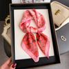 Women Square Scarf Silk Imitation Luxury Print Neckerchief Bandana Lady Shawl Scarves Wrap Head Hair Band Ties