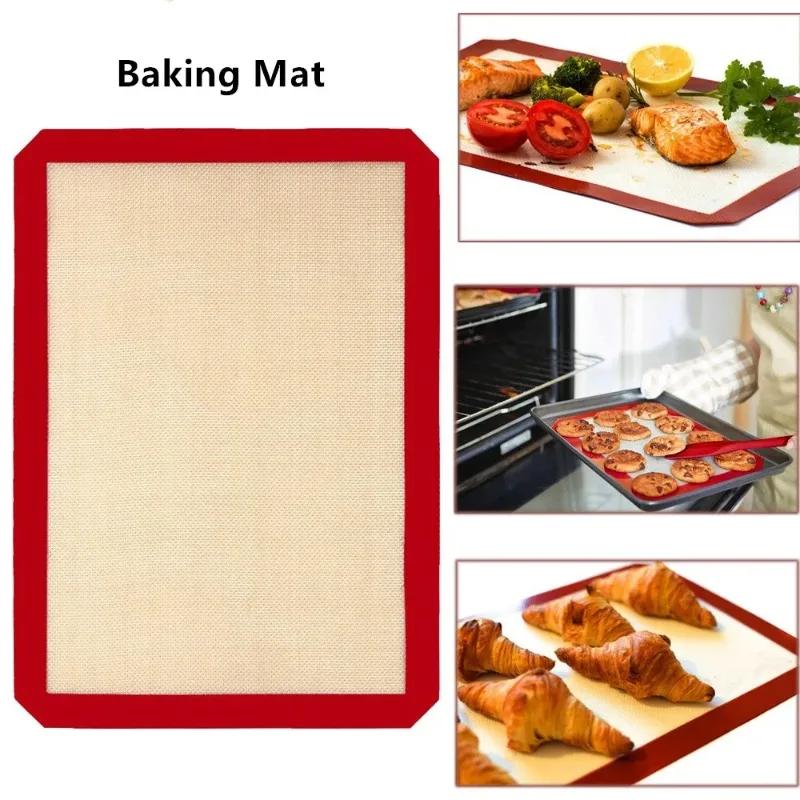 2025 Household Red Baking Tools for Bread Pizza Kitchen Silicone Baking Mat Set Non-Stick Heat for Cookie Sheets