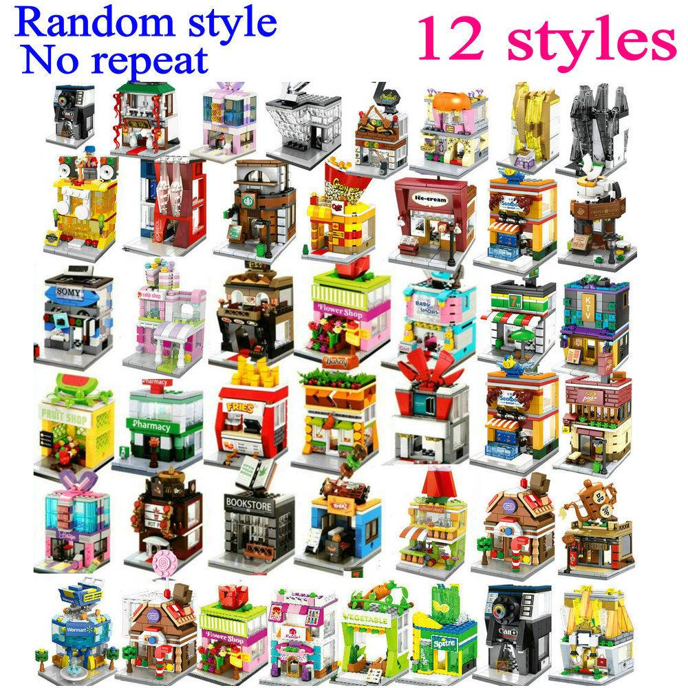House Building Blocks Mini City Store Street View Snack Street Children'S Toys Boys And Girls Gifts Compatible With