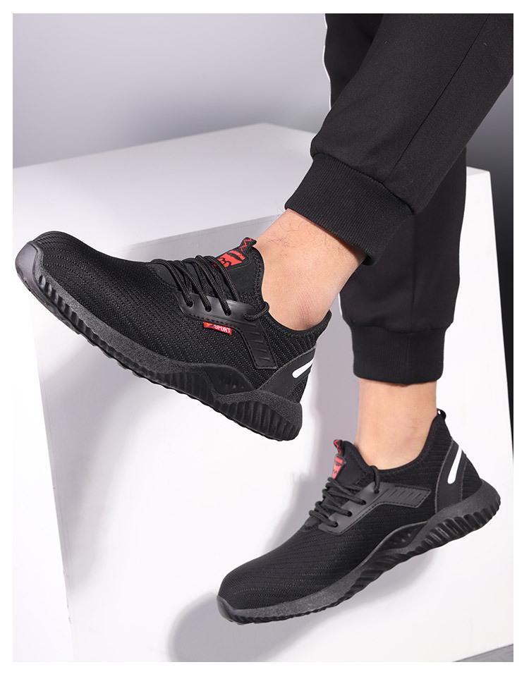 Herren Sicherheitsschuhe mit Stahlkappe - Atmungsaktiv, Stoßfest, Durchtrittsicher, Abriebfestes Arbeitsschutzschuhwerk