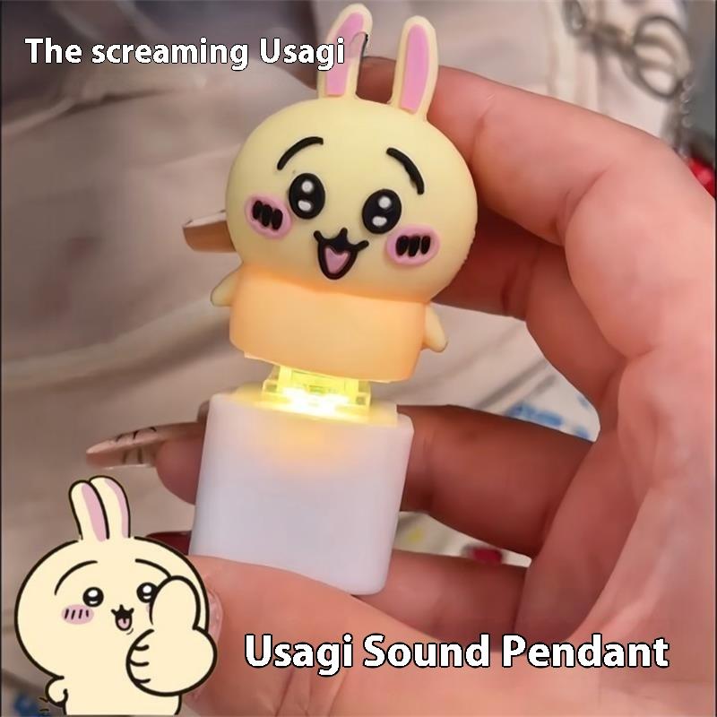 1/2Pcs Usagi Voice Luminous Fidget Decompression Keyboard Keychain Bag Pendant Stress Relief Toy Antistress Finger Keyboard Game