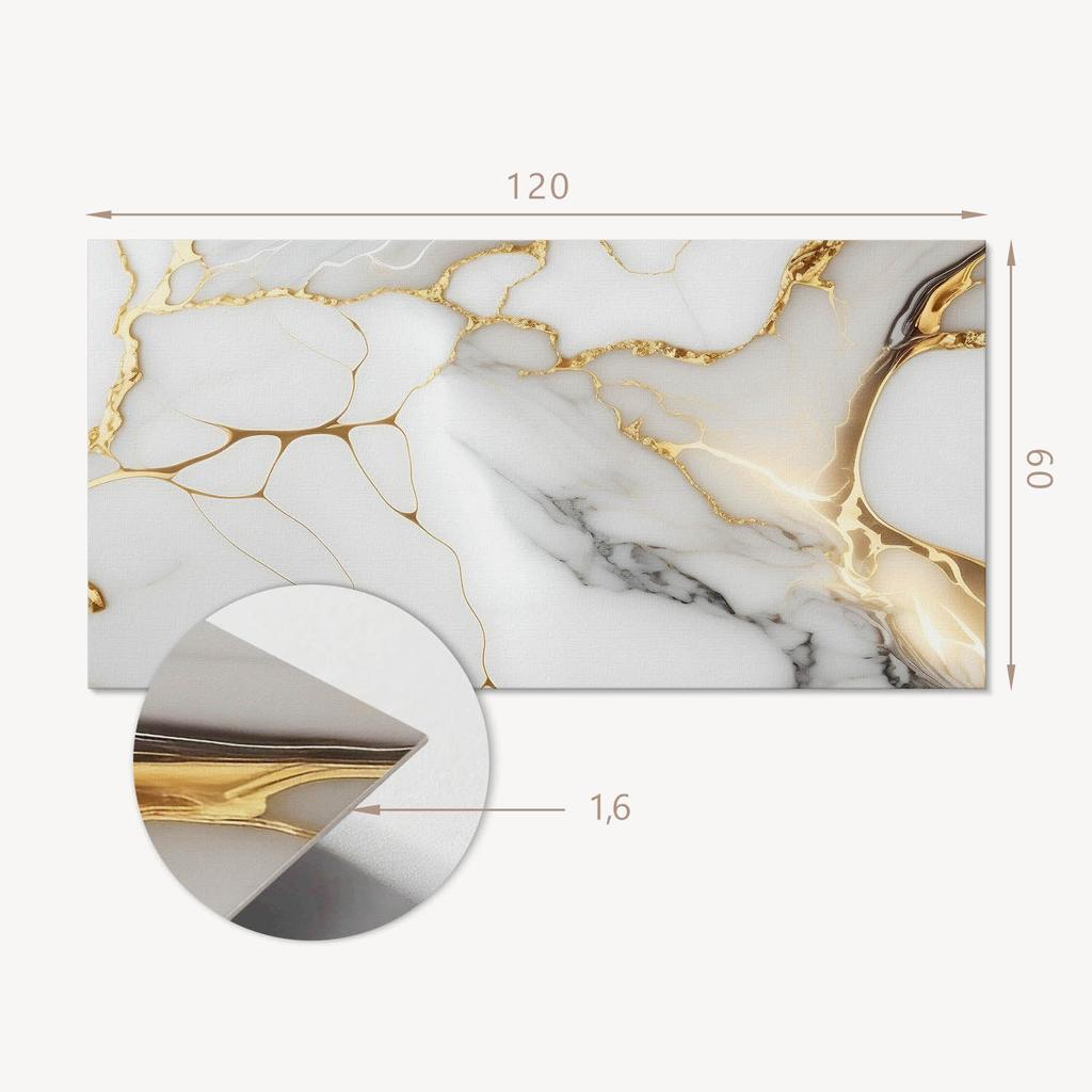 Self-Adhesive Vinyl Wall Panel 120x60 cm Elegant Marble Pattern