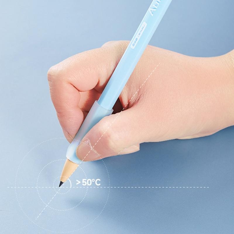 Student Mechanical Pencil Slip Resistant Silicones Grip, Posture Correction Automatic Pencil Twist Action for Student
