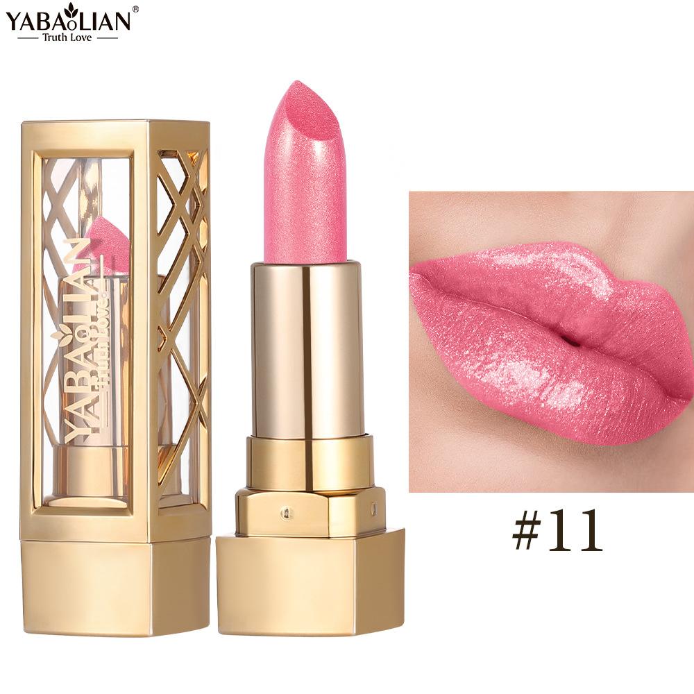 Batom perolado brilhante e veludo com microglitter colorido e batom à prova d'água com espelho perolado e esmalte labial hidratante nude fosco