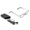 Unisex Folding Reading Glasses Transparent Lenses Full Metal Frame Anti Blue Light Comes with Case for Men and Women