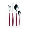 Couverts - guzzini - my fusion rouge - 24 pièces - abs et inox 18/10 - lavable au lave-vaisselle