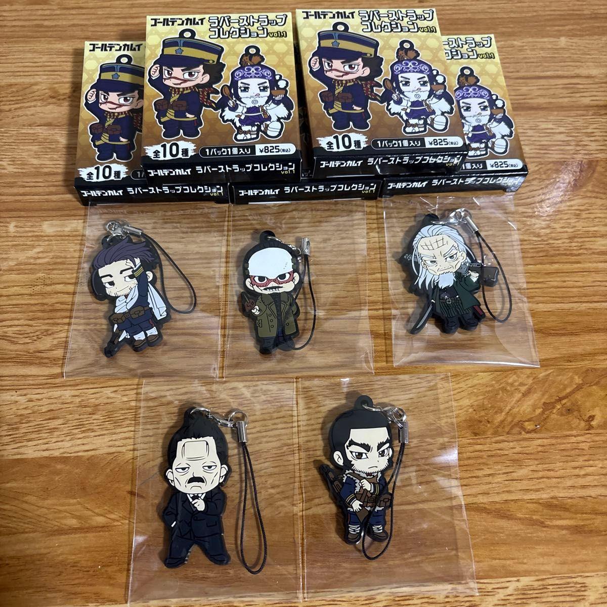 Used [Inner bag unopened] Golden Kamuy Rubber Strap Collection vol.1 5 types set