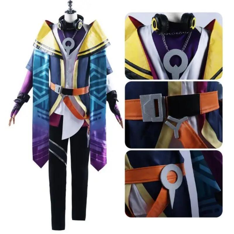 Heartsteel Aphelios Cosplay Fantasy Wigs Mask Gloves Suits Anime Game LoL Costume Disguise Adult Men Roleplay Outfit Halloween