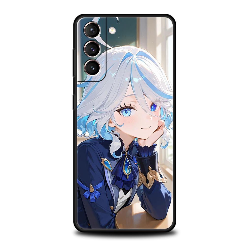 Genshin Impact Lovely Furina Phone Case For Samsung Galaxy S25 Edge S24 S23 S22 Ultra S20 S21 FE 5G S10 S9 Plus S10E Soft Cover