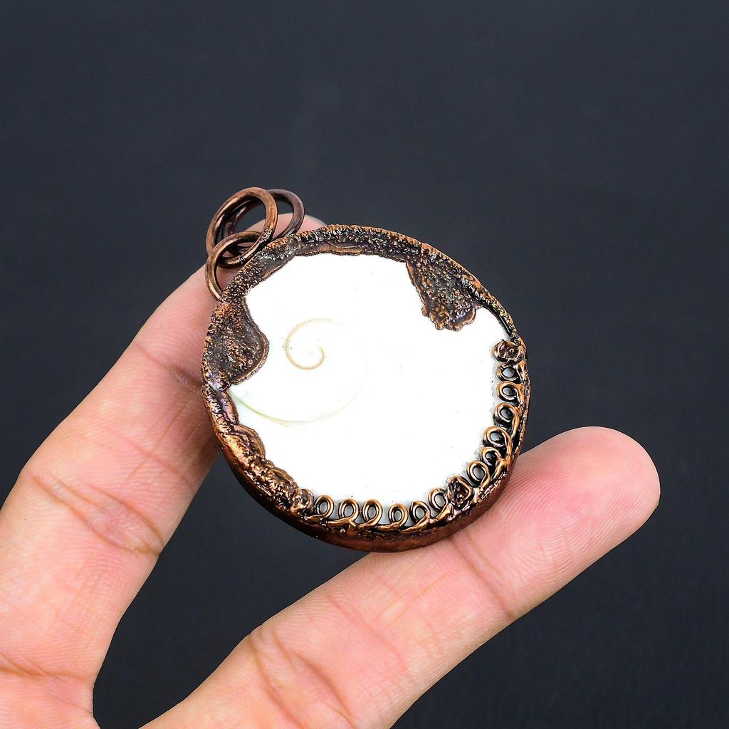 Shiva Eye Pendant, Copper Electroformed Gemstone Jewelry, Handmade Pendant, For Memorial Day