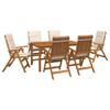 7 Piece Outdoor Dining Set Natural Solid Acacia Wood