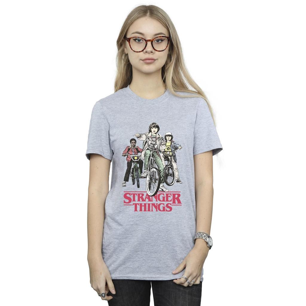 Tricou Netflix pentru femei/doamne Stranger Things, retro pentru motocicliști, din bumbac, prieten