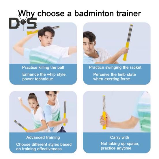 Badminton Swing Training Device Realistic Racket Handle Design Stainless Steel Construction Badminton Swing Trainer