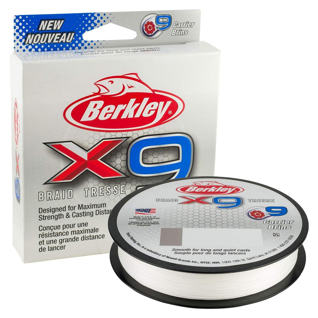 Berkley X9 Braided Superline Crystal 50 Lb Test 69 Lb Kg 328 Yards 300m Fishing Ideal for Freshwater and Saltwater Environments 31.5 Line,