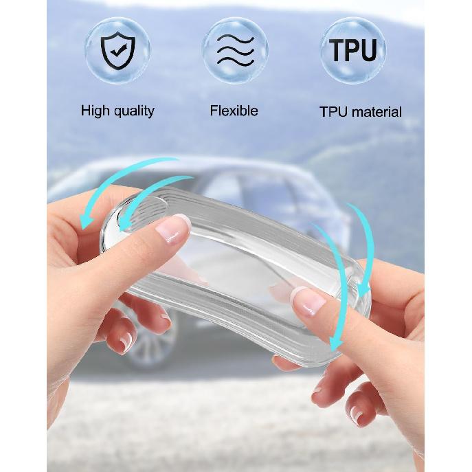 2 Pcs Key Fob Cover Soft TPU Car Key Fob Case Fit for Mazda 3 6 8 Miata MX-5 CX-3 CX-5 CX-7 CX-9, 4 Buttons Remote Key Protector Clear, Anti-Scratch