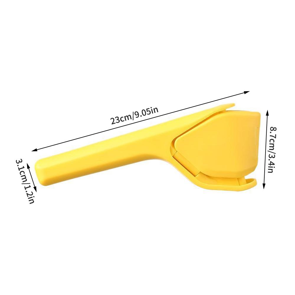 Max Juice Extraction Lemon Lime Squeezer EasytoUse Flat Lemon Squeezer with Leverage Squeezer with Built in Strainer Yellow