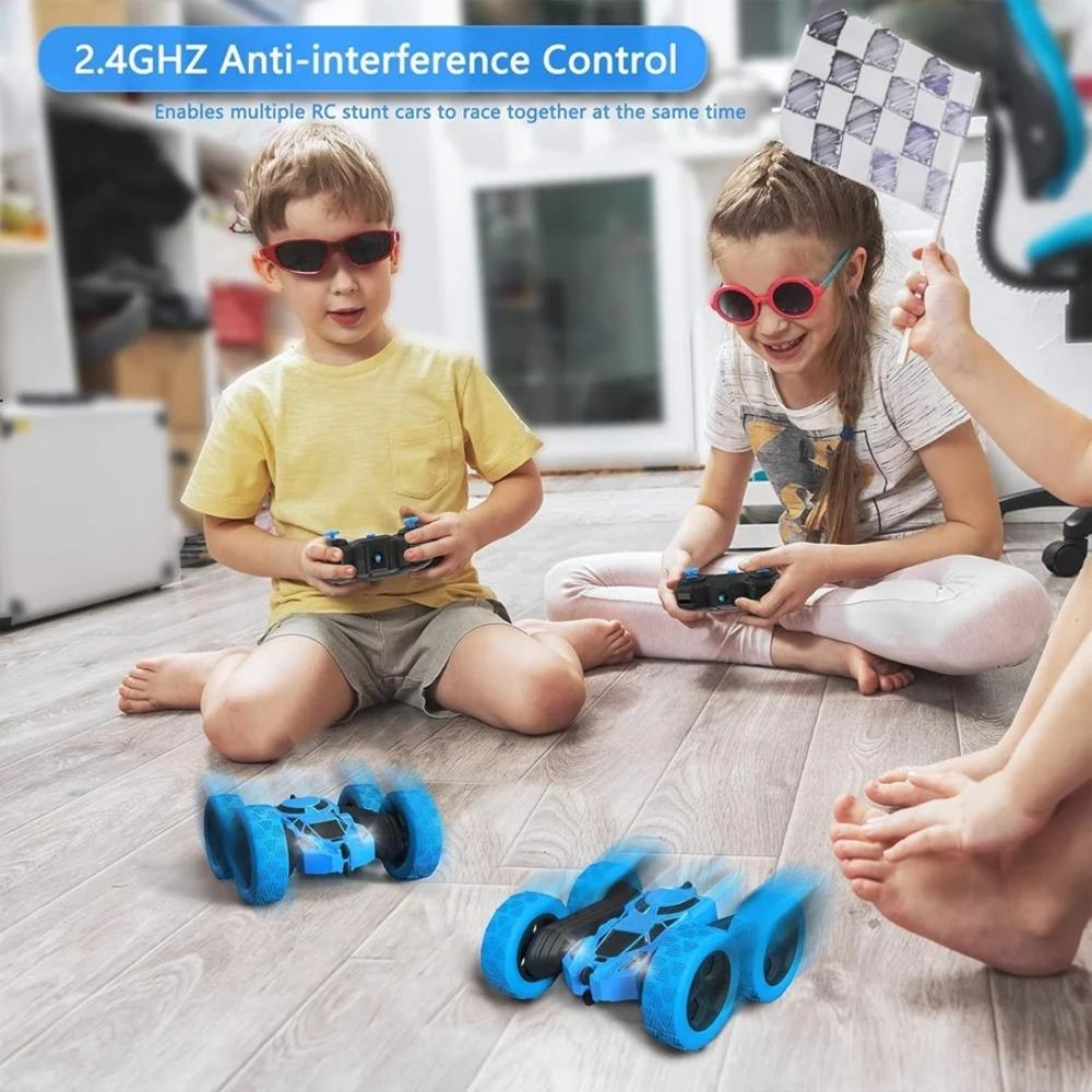 Remote Control Car, RC Cars Toys for Kids, 4WD Stunt Car with LED Lights 360° Flips, Drift Racing Electric Toy Gift for Boy Girl