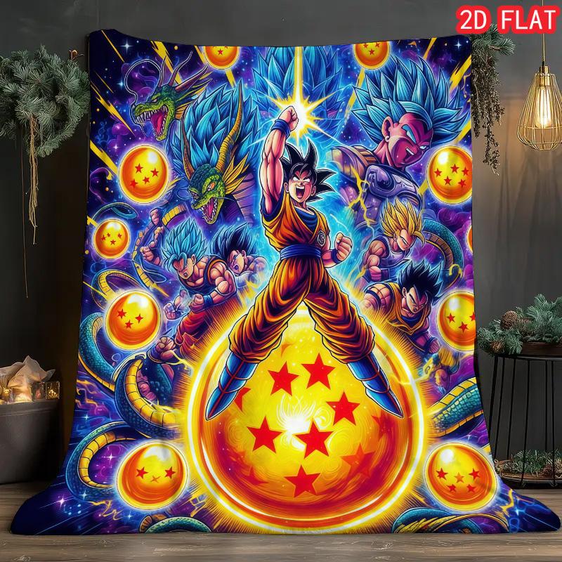 

Dragon Ball Bedroom Decor Blanket Stylish Flannel Printed Blanket for Bed Side Home Decor THW 75x90cm