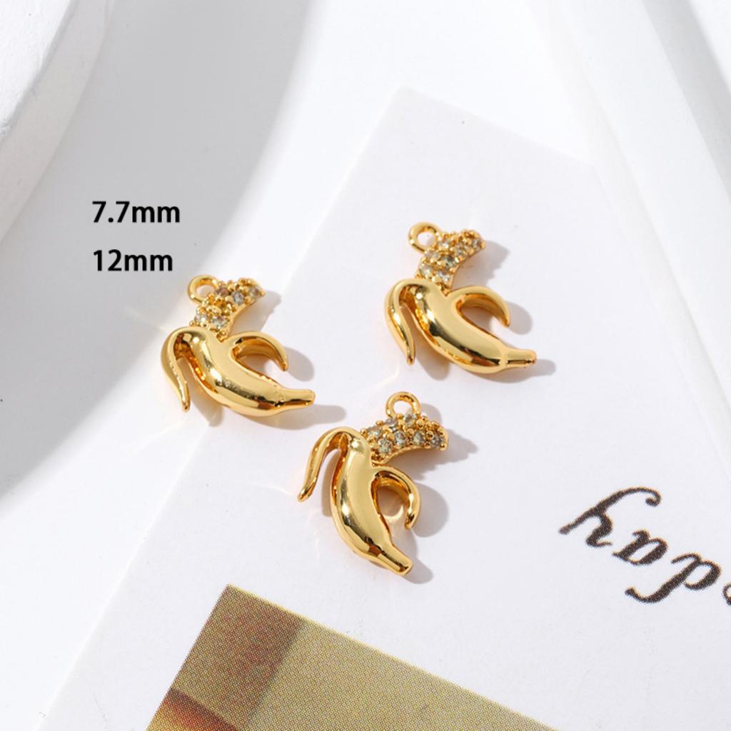 2 PCs Brass Charms 18K Gold Plated 3D Fruit Cherry Peach Strawberry Grape Pendants For Jewelry Making Necklace Bracelet DIY