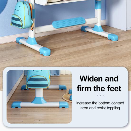 Ergonomic Desk Chair 2Pcs/Set Premium Kids Study Set, Height Adjustable Children School Table Set with Astronaut Pattern, Large Writing Board,