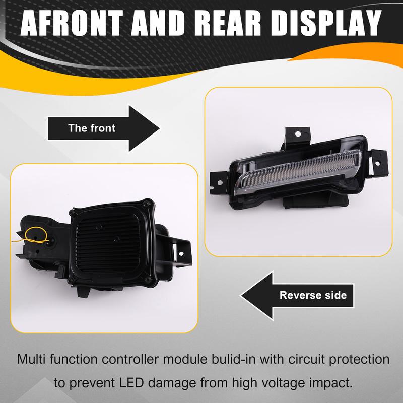 AUTO White Daytime Running Light Yellow Turn Signal Fog Lights For Chevy Camaro ZL1 RS 1LT 2016 2017 2018