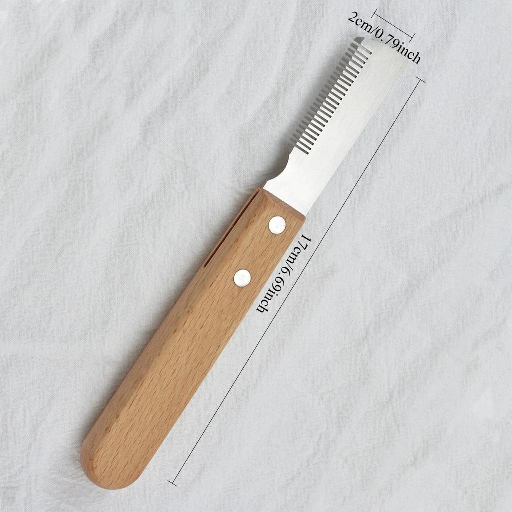 1pc Grooming Dog Comb Stainless Steel Wooden Handle Stripping Knife Pet Hair Remover Pluck Excess Accessories