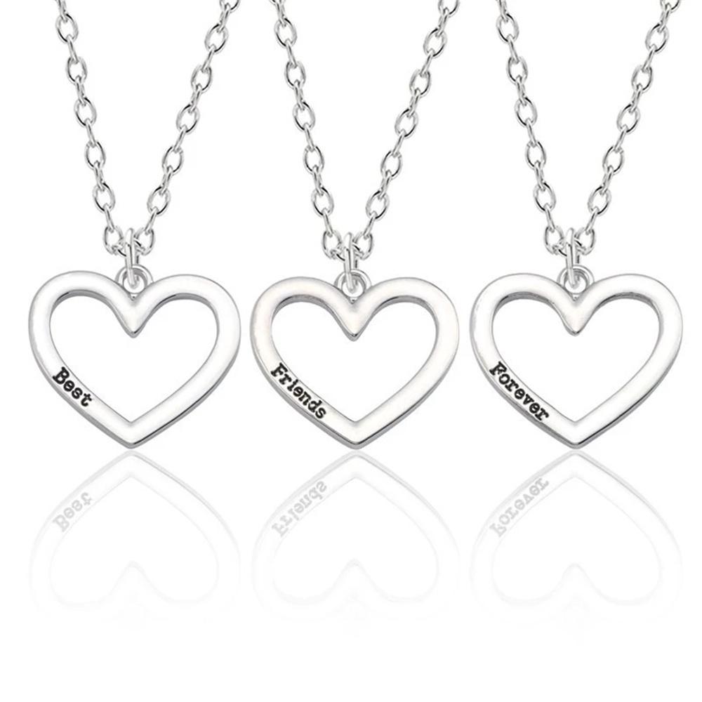 3/4 Pcs/Set Best Friends Pendant Necklace for Women Avocado Lover Broken Heart Clavicle Chain BFF Best Friends Jewelry Gifts