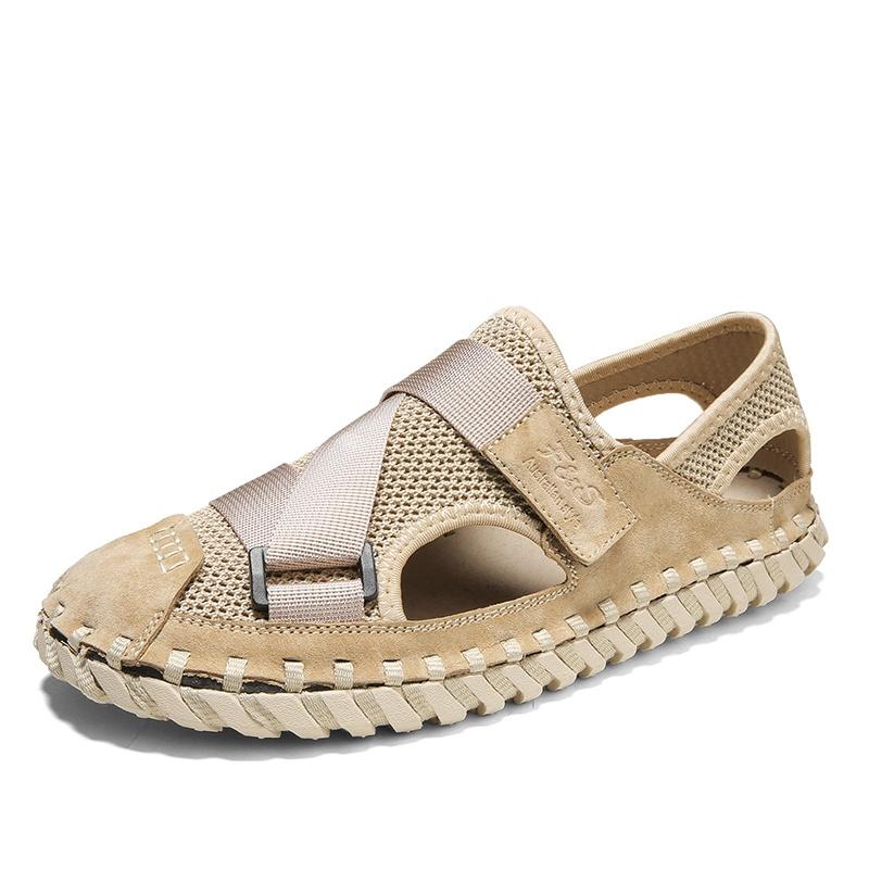 Closed Toe Outdoor Sandals for Men Summer Beach Hiking Walking Breathable Anti Slip Casual Shoes Size 38-44