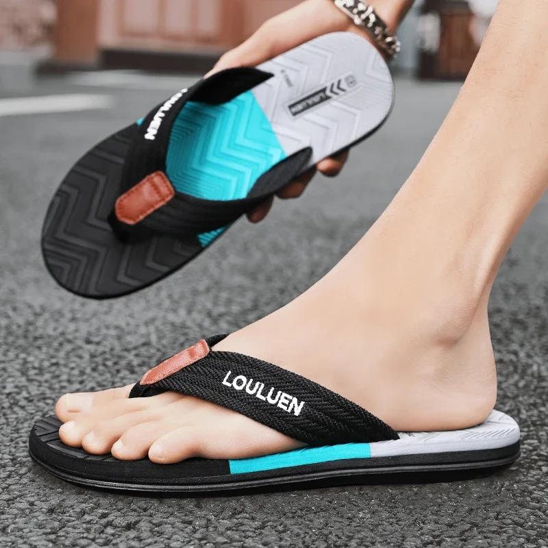 Men Flip Flops Slides  Trend Summer Anti-skid Man Slippers Outdoor Light Casual Beach Male Sandals Household Slides for Men
