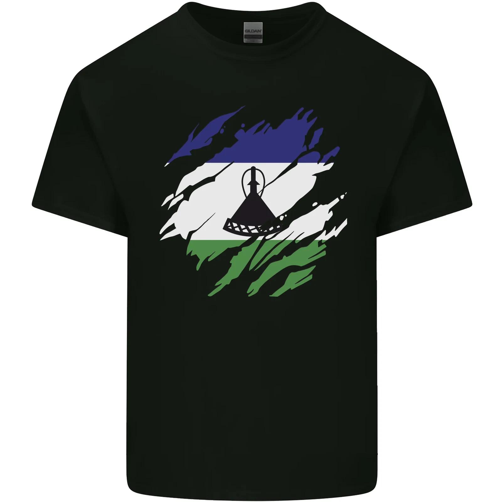 Torn Lesotho Flag Basotho Day Football Kids T-Shirt Childrens S
