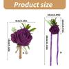 6Pcs Wrist Rose Corsages for Wedding Ceremony Anniversary Proms Party, Rose Boutonniere for Bride and Proms Party Suits