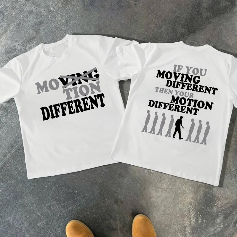 American Y2K Men's T-shirt Moving You Different Print Summer New Retro Fashion Men's and Women's Streetwear