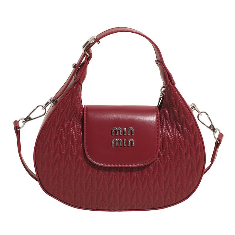 Shape Crescent Solid Color Single Shoulder Crossbody Bag Handbag Fashion Women