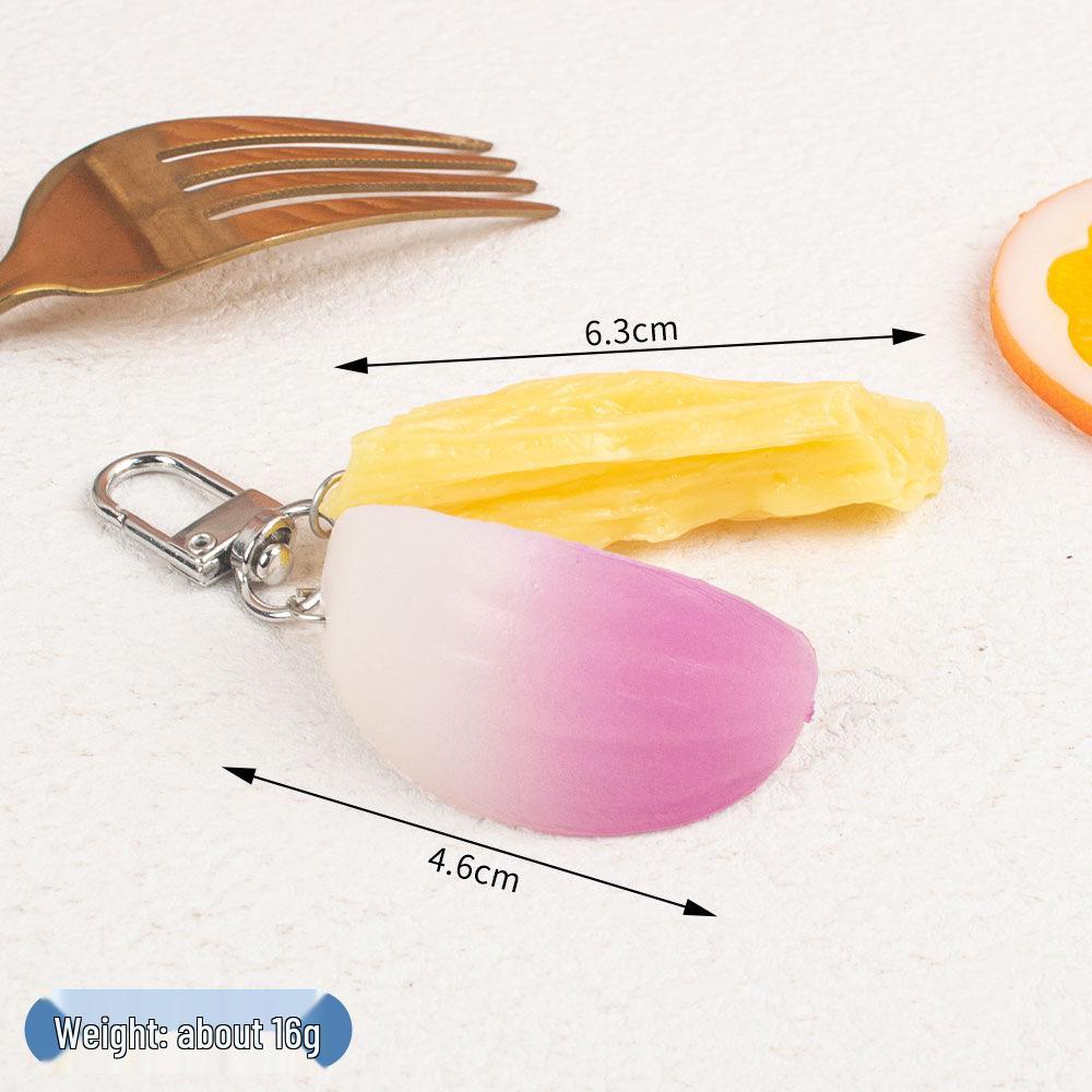 Miniature Food Keychain: Fruit, Vegetable & Beef DIY Backpack Pendant Toy