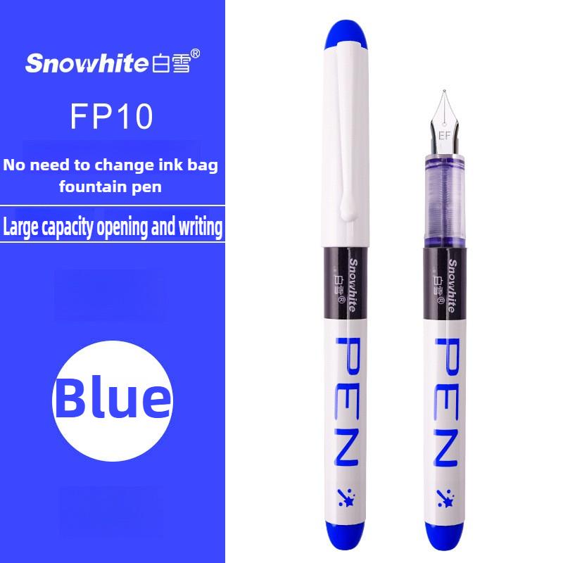 

High Capacity FP10 Direct Liquild Fountain Pen No Ink Cartridge Needed EF/F Colorful Ink Pens Stationery School Supplies (Blue,F)